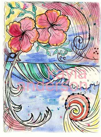 hibiscus surf - kayla anderson art | Curator Web Design