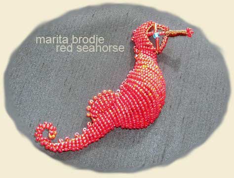 RED SEA HORSE | Marita Brodie Art from the Heart