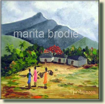 CARRYING COCONUTS | Marita Brodie Art from the Heart
