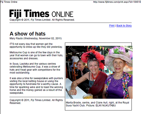 Marita Brodie Winner Hat Competition 2011 Melbourne Cup
