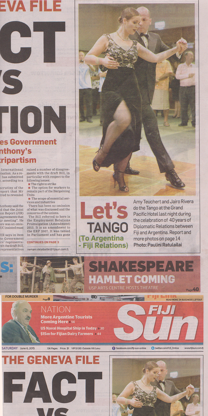 Let's Tango Fiji | Fiji Sun 2015 June 6th