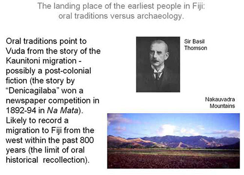 CONTROVERSY Oral Traditions in Fiji